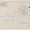 Trowbridge, Clara, ALS to. Dec. 20, 1881. 