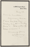 MacArthur, [James], ALS to. May 26, [1900].
