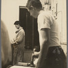 Mike Goldberg (right), Wolf Kahn, and Miles Forst at Tiber Press