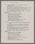 Production notes including script fragments, song lyrics, and sheet music from Everything