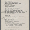 Production notes including script fragments, song lyrics, and sheet music from Everything