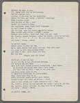 Production notes including script fragments, song lyrics, and sheet music from Everything