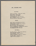 Production notes including script fragments, song lyrics, and sheet music from Everything