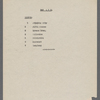 Production notes including script fragments, song lyrics, and sheet music from Everything