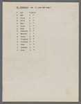 Production notes including script fragments, song lyrics, and sheet music from Everything