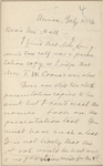 Hall, [Frederick J.], ALS to. Jul. 21, 1886.