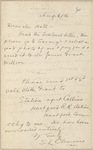 Hall, [Frederick J.], ALS to. Aug. 6, 1886.