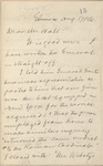 Hall, [Frederick J.], ALS to. Aug. 17, 1886.