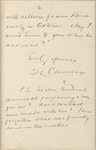 Hall, [Frederick J.], ALS to. Aug. 17, 1886.