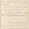 Hall, [Frederick J.], ALS to. Aug. 19, 1886.