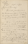 [Webster], Charles [L.], ALS to. Apr. 25, 1887.
