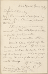 [Webster], Charles [L.], ALS to. Jun. 16, 1887.