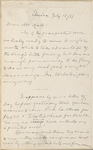 Hall, [Frederick J.], ALS to. Jul. 15, 1887.