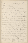 [Webster], Charles [L.], or Hall [Frederick J.], ALS to. Sep. 5, 1887.