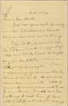 Hall, [Frederick J.], ALS to. Oct. 15, 1890.