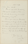 Hall, [Frederick J.], ALS to. Oct. 23, 1890.