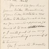 Hall, [Frederick J.], ALS to. Feb. 13, 1891.