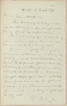 Hall, [Frederick J.], ALS to. Mar. 10, 1891.