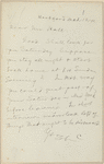 Hall, [Frederick J.], ALS to. Mar. 12, 1891.