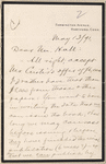 Hall, [Frederick J.], ALS to. May 13, 1891.