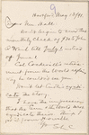 Hall, [Frederick J.], ALS to. May 13, 1891.