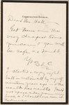 Hall, [Frederick J.], ALS to. [early 1891]