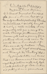 Hall, [Frederick J.], ALS to. Aug. 23, 1892.