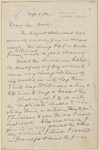 Hall, [Frederick J.], ALS to. Sep. 5, 1892. [i.e. Oct. 5, 1892]