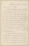 Hall, [Frederick J.], ALS to. Jan. 28, 1893. 