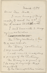 Hall, [Frederick J.], ALS to. Mar. 13, 1893. 