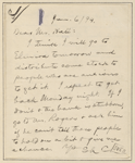 Hall, [Frederick J.], ALS to. Jan. 6, 1894. 