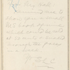 Hall, [Frederick J.], ALS to. Oct. 24 [n.y.]. 