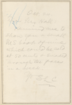 Hall, [Frederick J.], ALS to. Oct. 24 [n.y.]. 