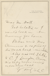 Hall, [Frederick J.], ALS to. [Dec. 13, 1890].