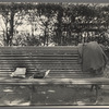 Park Bench with jacket and racing form