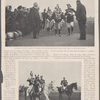 Les souverains d'Italie en France.--Le Roi d'Italie, accompagné du Général André, se rend a la tribune présidentielle.  A la revue de Vincennes. Le Roi d'Italie. Le Général André Ministre de la Guerre. Le Général Faure-Biguet Gouverneur de Paris