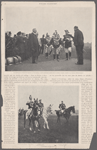 Les souverains d'Italie en France.--Le Roi d'Italie, accompagné du Général André, se rend a la tribune présidentielle.  A la revue de Vincennes. Le Roi d'Italie. Le Général André Ministre de la Guerre. Le Général Faure-Biguet Gouverneur de Paris
