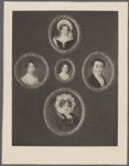 Victoria Mary Louise, Duchess of Kent and four additional portraits, possibly of members of her family.