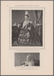 The Queen in the dress worn by her at the jubilee of her accession to the throne, 1887. Age 68 years. From a photograph by Hughes and Mullins, Ryde, Isle of Wight.  The Queen as she appeared at the time of the marriage of the Duke of York, July 26, 1893. Age 74 years. From a photograph by Hughes and Mullins, Ryde, Isle of Wight.
