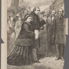 Disraeli escorting Her Majesty to the railway station. The visit of Queen Victoria to Lord Beaconsfield.