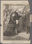 Disraeli escorting Her Majesty to the railway station. The visit of Queen Victoria to Lord Beaconsfield.
