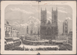 Arrival of the Queen at the west door of Westminster Abbey.