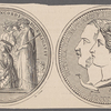 Dissociata locis concordi pace ligavit. Leonard C. Wyon des & sc: Royal Mint London.  Victoria D.G. Brit. Reg. F.D. Albertis Princeps Conjux MDCCCLI. W. Wyon R.A. Royal Mint.