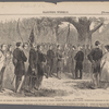 Presentation of colors to General Viele's brigade to the deparature on the great naval expedition.--[Sketched by our special artist.] General Viele. Governor Hicks.