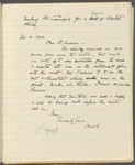Carnegie, Andrew, AL to. Feb. 10, 1906. Copy in Isabel Lyon's hand.