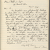 Root, Oren, Jr., AL to. May 5, 1906. Copy in Isabel Lyon's hand.