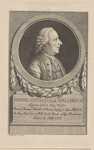 Ioann Gotschalk Wallerius Eques ordin reg. Wasaei primus chemice metall. et pharm. Professor Ups. MDCCL. Ac. Imp. Nat Cur. et R.R. Acad. Stock et Ups. Membrum. Natus Ao. MDCCIX.