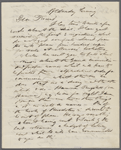 [Emerson, Ralph Waldo?], ALS to. [Mar. 1, 1843]