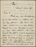 [Thoreau], H[elen], letter to, copy in the hand of  Ralph Waldo Emerson. Oct. 27, 1837.