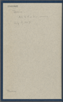 [Thatcher, George A.?], ALS to. Jul. 11, 1857.